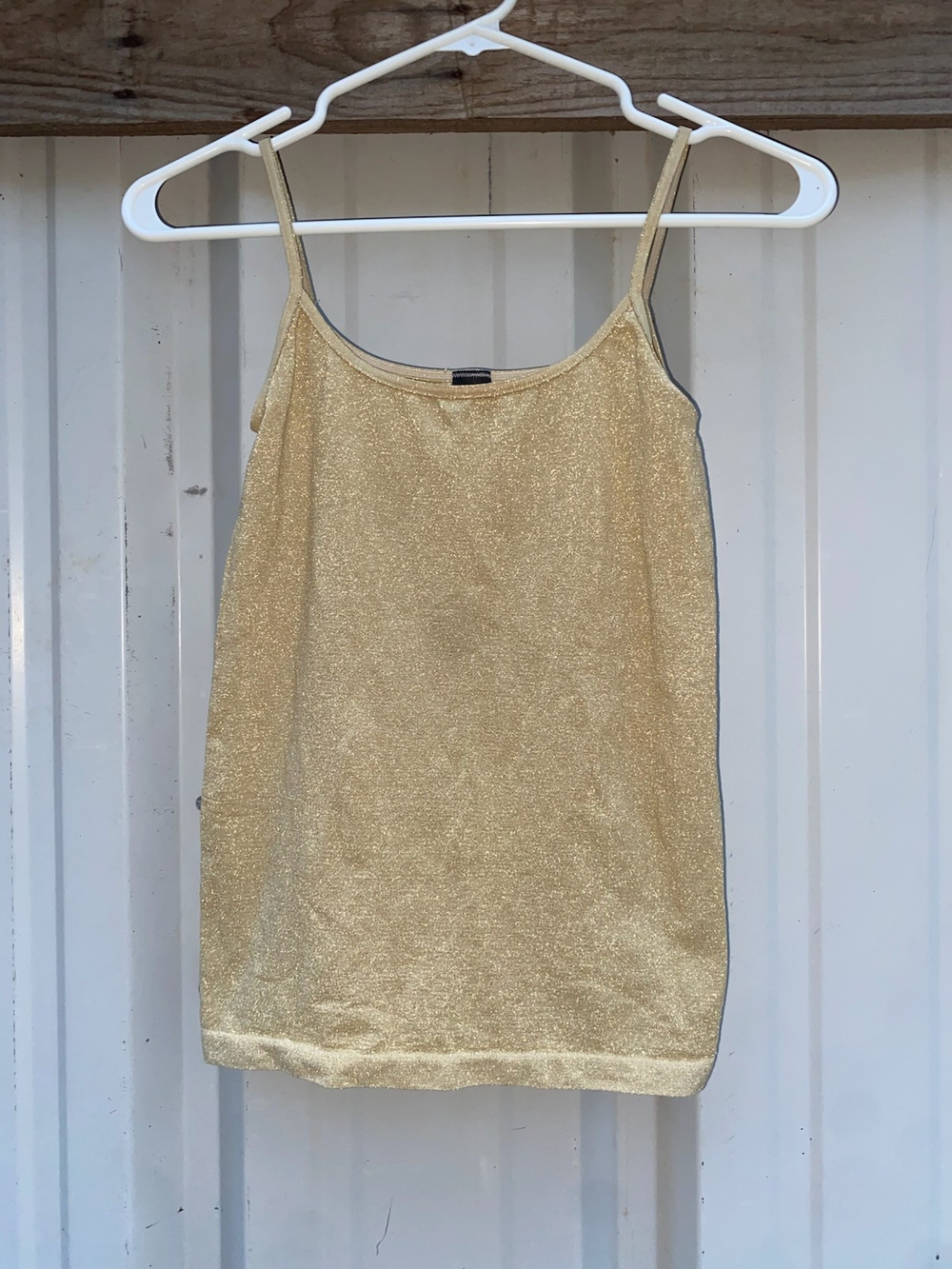 Vintage The Limited Gold Metallic Glitter Spaghetti Strap Tank Top – Size Small